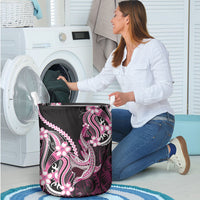 Pink Black Aloha Hawaii Laundry Basket Polynesian Shark Tattoo Plumeria LT14 - Polynesian Pride