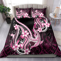 Pink Black Aloha Hawaii Bedding Set Polynesian Shark Tattoo Plumeria LT14 - Polynesian Pride