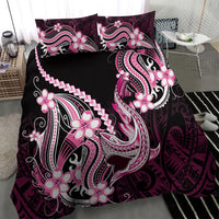 Pink Black Aloha Hawaii Bedding Set Polynesian Shark Tattoo Plumeria LT14 - Polynesian Pride