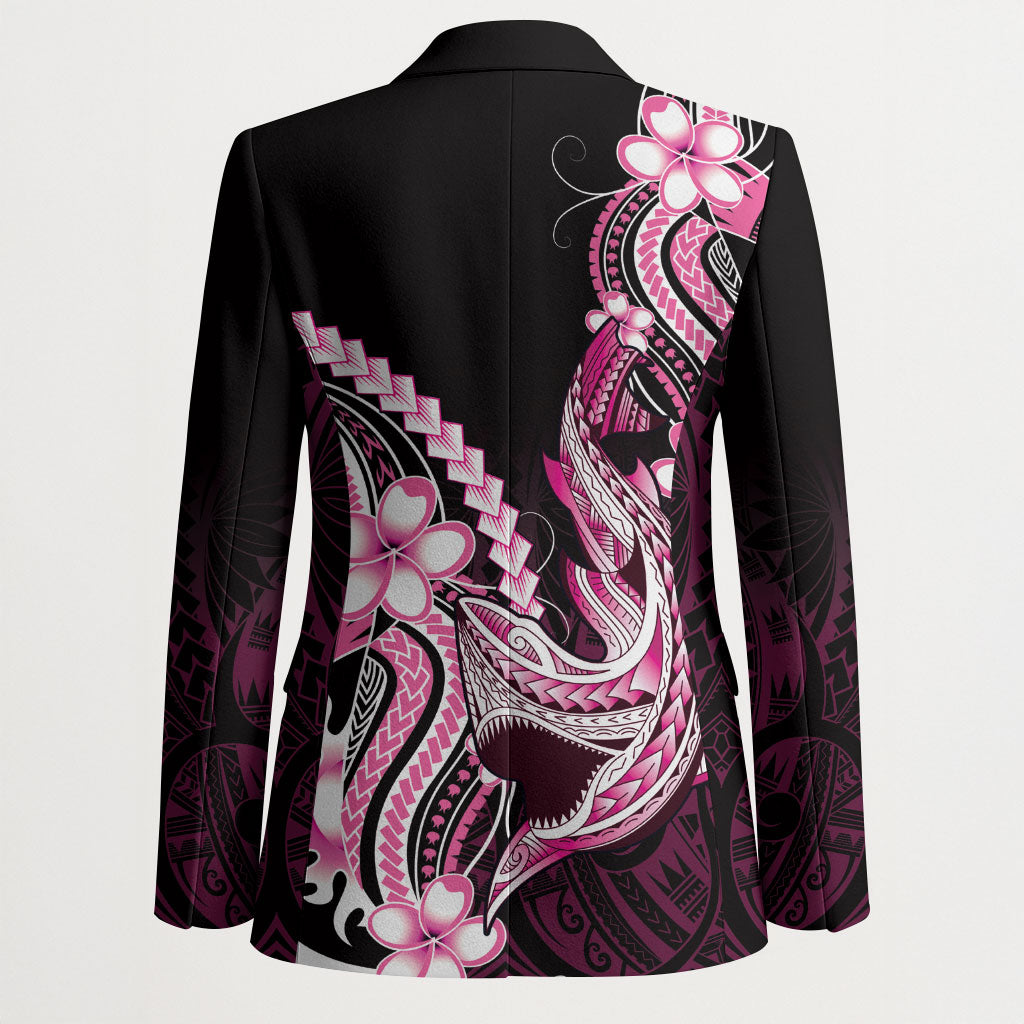 Pink Black Aloha Hawaii Blazer Polynesian Shark Tattoo Plumeria LT14 - Polynesian Pride