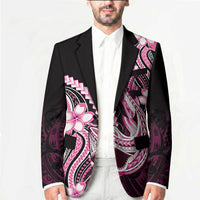 Pink Black Aloha Hawaii Blazer Polynesian Shark Tattoo Plumeria LT14 - Polynesian Pride