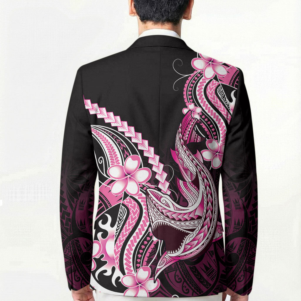 Pink Black Aloha Hawaii Blazer Polynesian Shark Tattoo Plumeria LT14 - Polynesian Pride