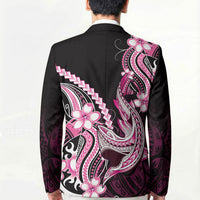 Pink Black Aloha Hawaii Blazer Polynesian Shark Tattoo Plumeria LT14 - Polynesian Pride