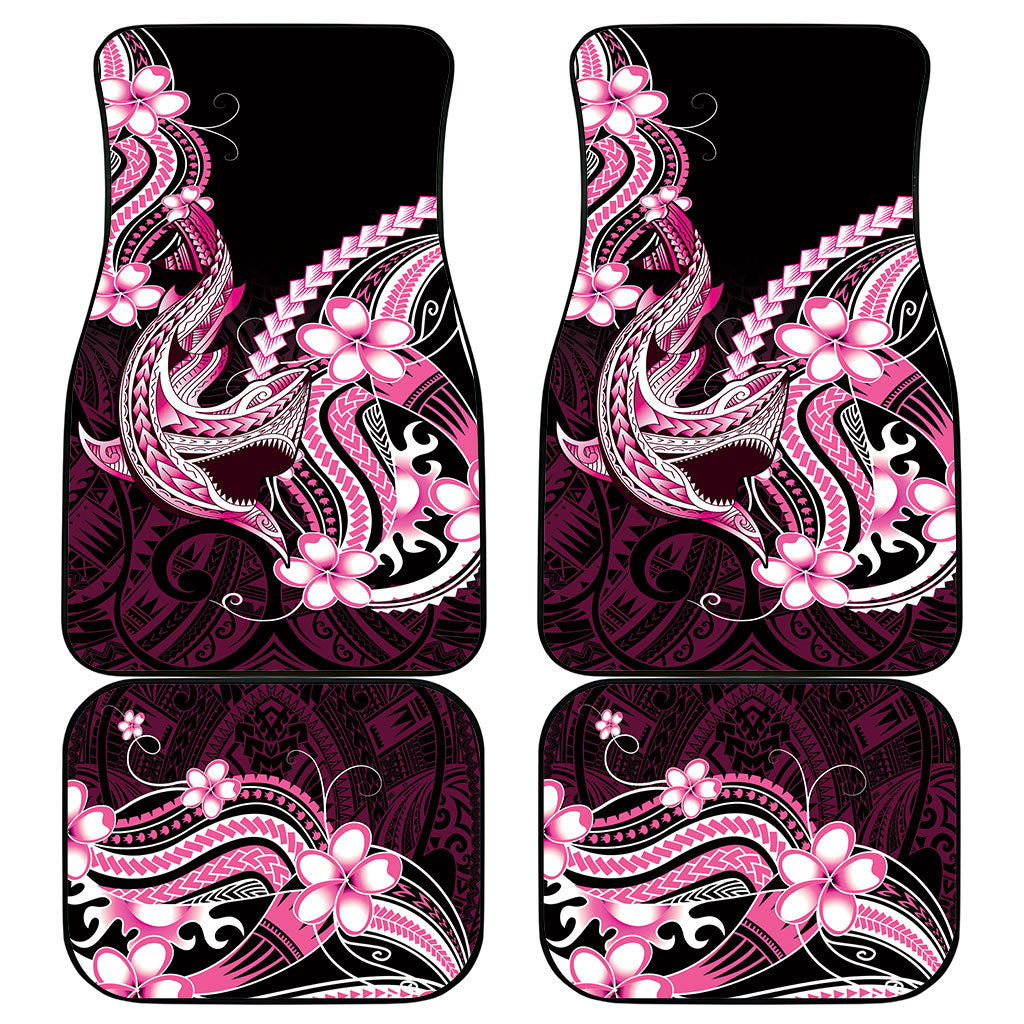 Pink Black Aloha Hawaii Car Mats Polynesian Shark Tattoo Plumeria LT14 - Polynesian Pride