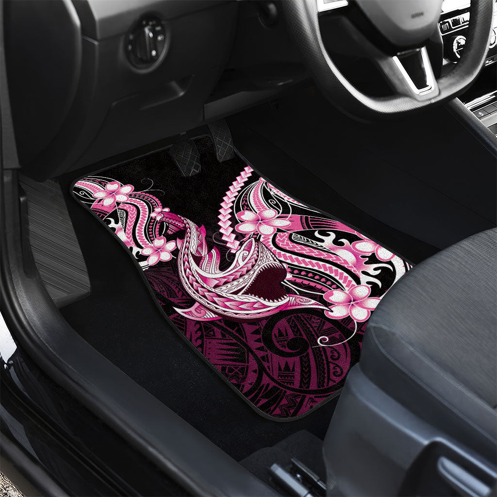 Pink Black Aloha Hawaii Car Mats Polynesian Shark Tattoo Plumeria LT14 - Polynesian Pride
