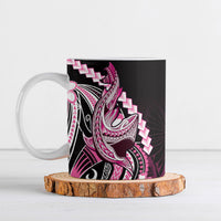 Pink Black Aloha Hawaii Ceramic Mug Polynesian Shark Tattoo Plumeria LT14 Pink - Polynesian Pride