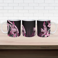 Pink Black Aloha Hawaii Ceramic Mug Polynesian Shark Tattoo Plumeria LT14 - Polynesian Pride