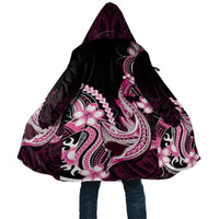 Pink Black Aloha Hawaii Cloak Polynesian Shark Tattoo Plumeria LT14 Unisex Pink - Polynesian Pride