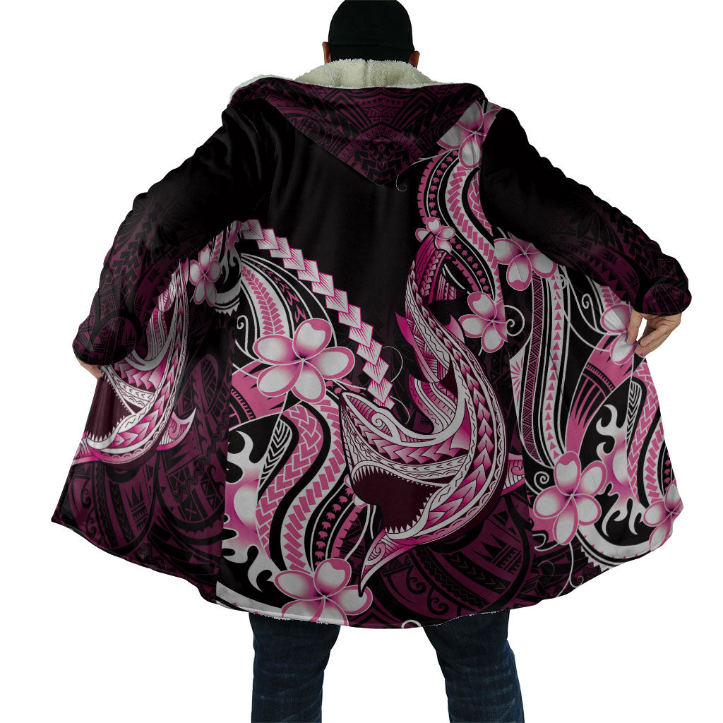 Pink Black Aloha Hawaii Cloak Polynesian Shark Tattoo Plumeria LT14 - Polynesian Pride