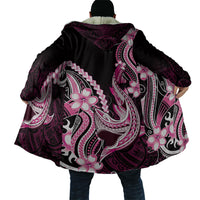Pink Black Aloha Hawaii Cloak Polynesian Shark Tattoo Plumeria LT14 - Polynesian Pride