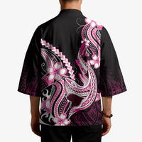 Pink Black Aloha Hawaii Kimono Polynesian Shark Tattoo Plumeria LT14 - Polynesian Pride
