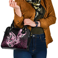 Pink Black Aloha Hawaii Shoulder Handbag Polynesian Shark Tattoo Plumeria LT14 - Polynesian Pride