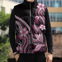 Pink Black Aloha Hawaii Sleeveless Puffer Jacket Polynesian Shark Tattoo Plumeria LT14 - Polynesian Pride