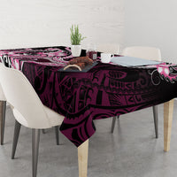 Pink Black Aloha Hawaii Tablecloth Polynesian Shark Tattoo Plumeria LT14 - Polynesian Pride