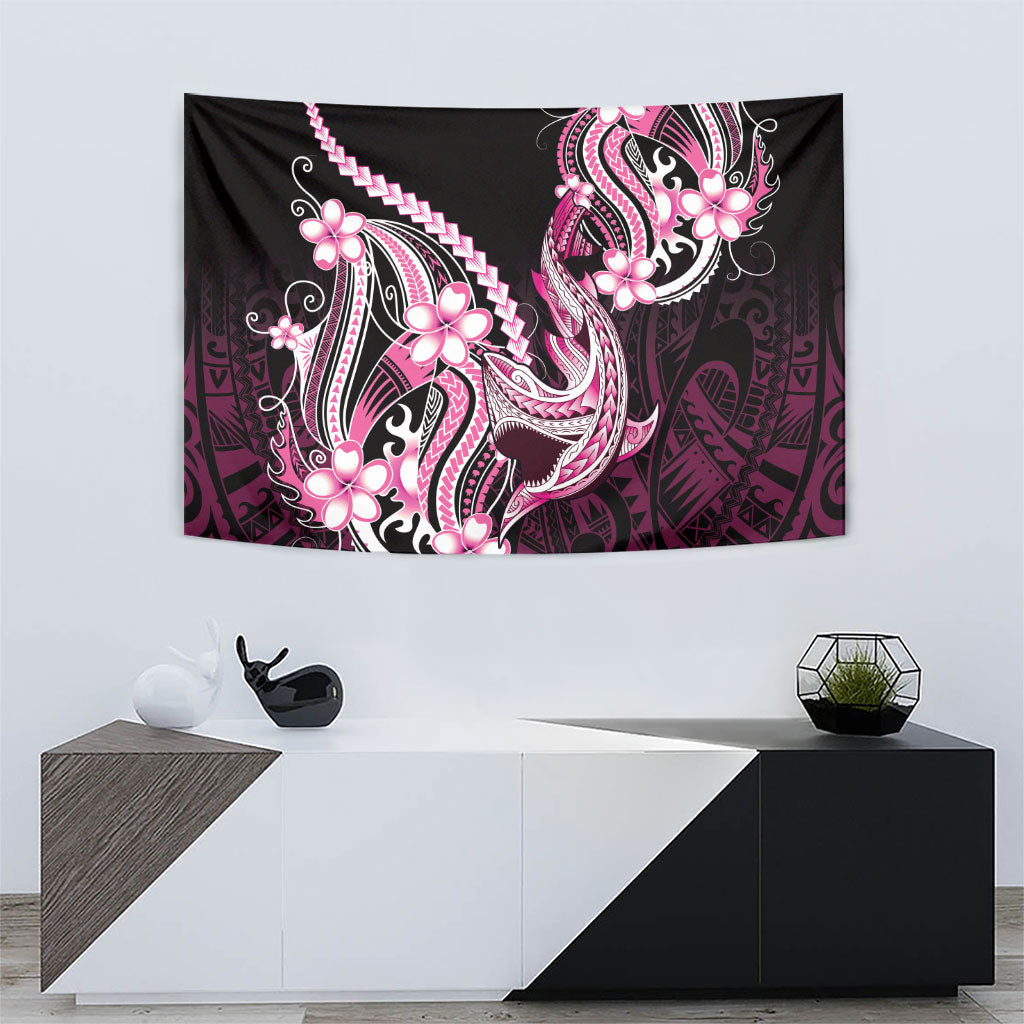 Pink Black Aloha Hawaii Tapestry Polynesian Shark Tattoo Plumeria LT14 - Polynesian Pride