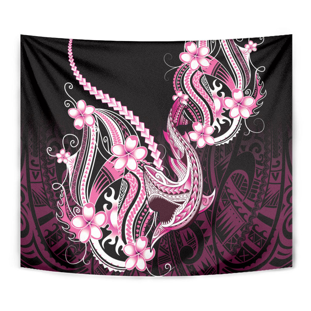 Pink Black Aloha Hawaii Tapestry Polynesian Shark Tattoo Plumeria LT14 - Polynesian Pride