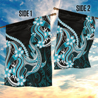 Blue Black Aloha Hawaii Garden Flag Polynesian Shark Tattoo Plumeria LT14 - Polynesian Pride