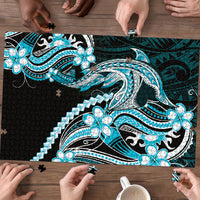 Blue Black Aloha Hawaii Puzzle Polynesian Shark Tattoo Plumeria LT14 - Polynesian Pride