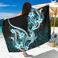Blue Black Aloha Hawaii Sarong Polynesian Shark Tattoo Plumeria LT14 One Size 44 x 66 inches Blue - Polynesian Pride