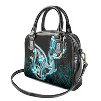 Blue Black Aloha Hawaii Shoulder Handbag Polynesian Shark Tattoo Plumeria LT14 - Polynesian Pride