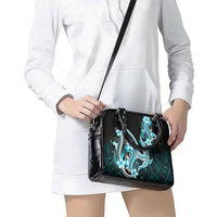 Blue Black Aloha Hawaii Shoulder Handbag Polynesian Shark Tattoo Plumeria LT14 - Polynesian Pride