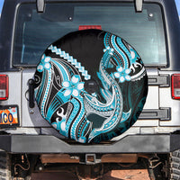 Blue Black Aloha Hawaii Spare Tire Cover Polynesian Shark Tattoo Plumeria LT14 Blue - Polynesian Pride