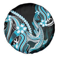 Blue Black Aloha Hawaii Spare Tire Cover Polynesian Shark Tattoo Plumeria LT14 - Polynesian Pride