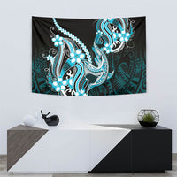 Blue Black Aloha Hawaii Tapestry Polynesian Shark Tattoo Plumeria LT14 - Polynesian Pride