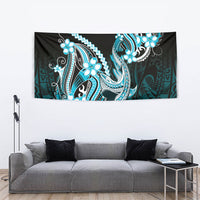 Blue Black Aloha Hawaii Tapestry Polynesian Shark Tattoo Plumeria LT14 - Polynesian Pride