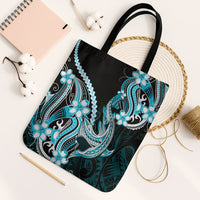 Blue Black Aloha Hawaii Tote Bag Polynesian Shark Tattoo Plumeria LT14 Black Strap One Size Blue - Polynesian Pride