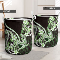 Green Black Aloha Hawaii Laundry Basket Polynesian Shark Tattoo Plumeria LT14 - Polynesian Pride