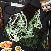 Green Black Aloha Hawaii Apron Polynesian Shark Tattoo Plumeria LT14 Green - Polynesian Pride