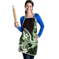 Green Black Aloha Hawaii Apron Polynesian Shark Tattoo Plumeria LT14 - Polynesian Pride
