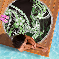 Green Black Aloha Hawaii Beach Blanket Polynesian Shark Tattoo Plumeria LT14 - Polynesian Pride