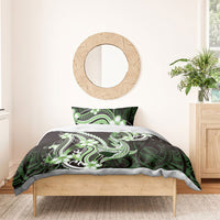 Green Black Aloha Hawaii Bedding Set Polynesian Shark Tattoo Plumeria LT14 - Polynesian Pride