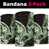 Green Black Aloha Hawaii Neck Gaiter Polynesian Shark Tattoo Plumeria LT14 package One Size: 25*50cm Green - Polynesian Pride