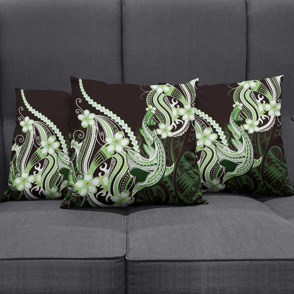 Green Black Aloha Hawaii Pillow Cover Polynesian Shark Tattoo Plumeria LT14 - Polynesian Pride