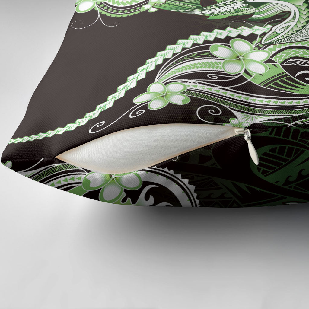 Green Black Aloha Hawaii Pillow Cover Polynesian Shark Tattoo Plumeria LT14 - Polynesian Pride