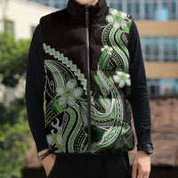 Green Black Aloha Hawaii Sleeveless Puffer Jacket Polynesian Shark Tattoo Plumeria LT14 - Polynesian Pride