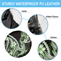 Green Black Aloha Hawaii Spare Tire Cover Polynesian Shark Tattoo Plumeria LT14 - Polynesian Pride