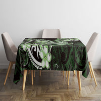 Green Black Aloha Hawaii Tablecloth Polynesian Shark Tattoo Plumeria LT14 - Polynesian Pride