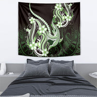 Green Black Aloha Hawaii Tapestry Polynesian Shark Tattoo Plumeria LT14 - Polynesian Pride