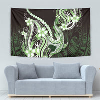 Green Black Aloha Hawaii Tapestry Polynesian Shark Tattoo Plumeria LT14 - Polynesian Pride