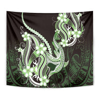 Green Black Aloha Hawaii Tapestry Polynesian Shark Tattoo Plumeria LT14 - Polynesian Pride