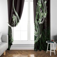 Green Black Aloha Hawaii Window Curtain Polynesian Shark Tattoo Plumeria LT14 - Polynesian Pride