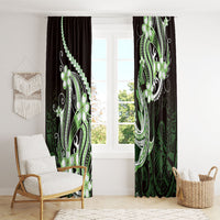 Green Black Aloha Hawaii Window Curtain Polynesian Shark Tattoo Plumeria LT14 - Polynesian Pride