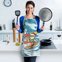 Hawaii Summer Christmas Apron Surfing Santa Shaka Catch The Wave LT14 - Polynesian Pride