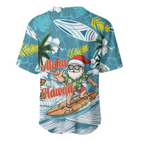 Hawaii Summer Christmas Baseball Jersey Surfing Santa Shaka Catch The Wave LT14 - Polynesian Pride