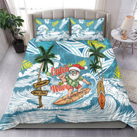 Hawaii Summer Christmas Bedding Set Surfing Santa Shaka Catch The Wave LT14 - Polynesian Pride