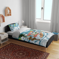 Hawaii Summer Christmas Bedding Set Surfing Santa Shaka Catch The Wave LT14 - Polynesian Pride